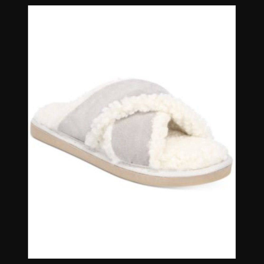 ‎Alfani Tornado Grey Cross Slippers Size M